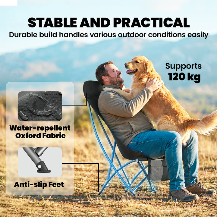 Camping Chair for Adults Heavy Duty Folding Camp Chair with Side Pocke