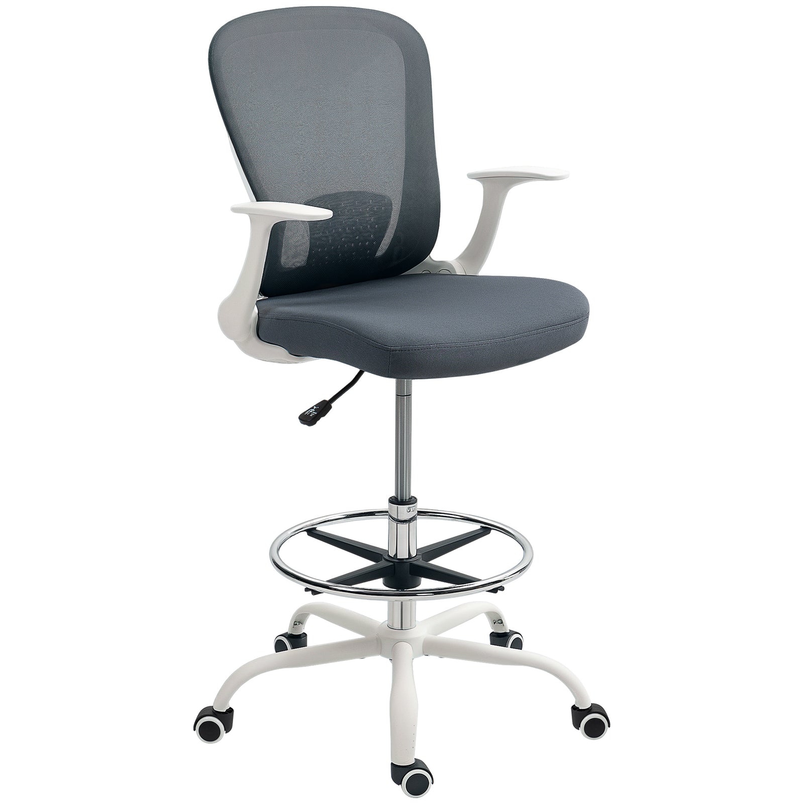 99-119 cm Draughtsman Chair, with Adjustable Footrest - Grey