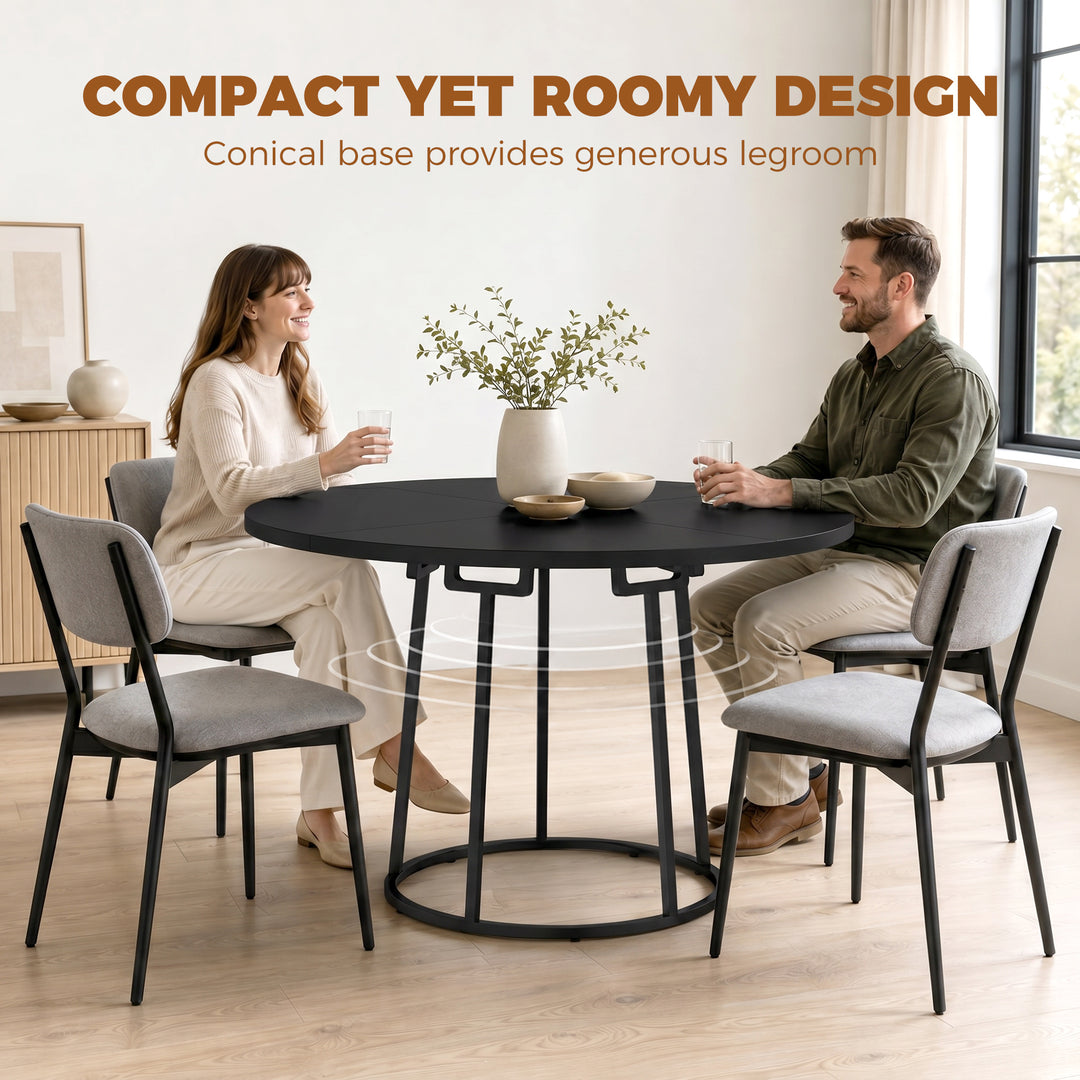 Dining Table Space Saving Kitchen Table Spliced Tabletop Conical Metal