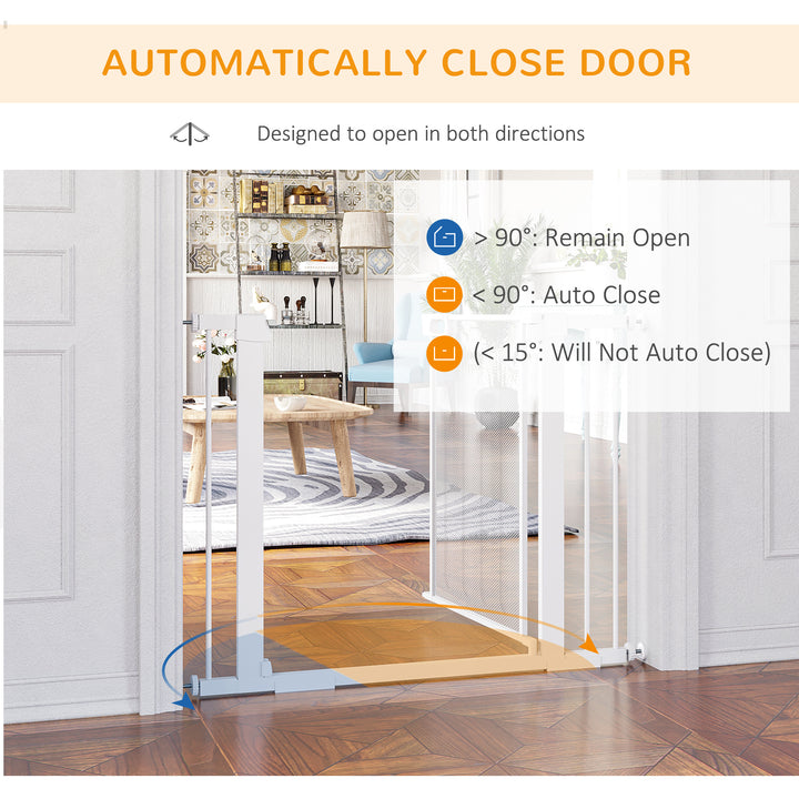 Pet Safety Gate, for Doorways, Staircases, Hallways, with Extensions Kit, 75-103cm - White