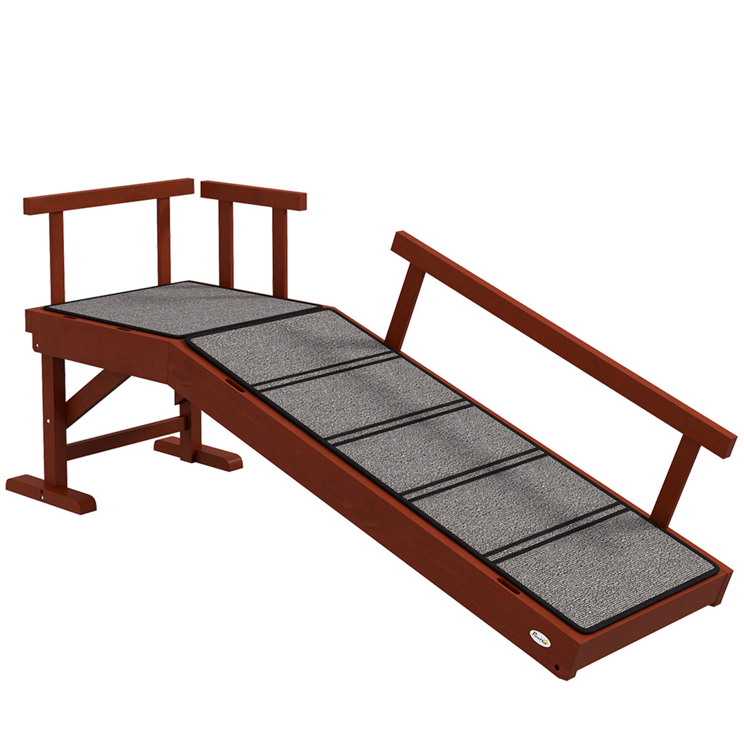 Wooden Dog Ramp with Removable Guardrails, Non-Slip Surface, 125 cm Lo