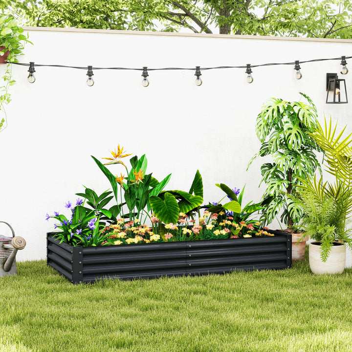 180 x 90cm Galvanised Steel Open Planter - 84H-211V00CG