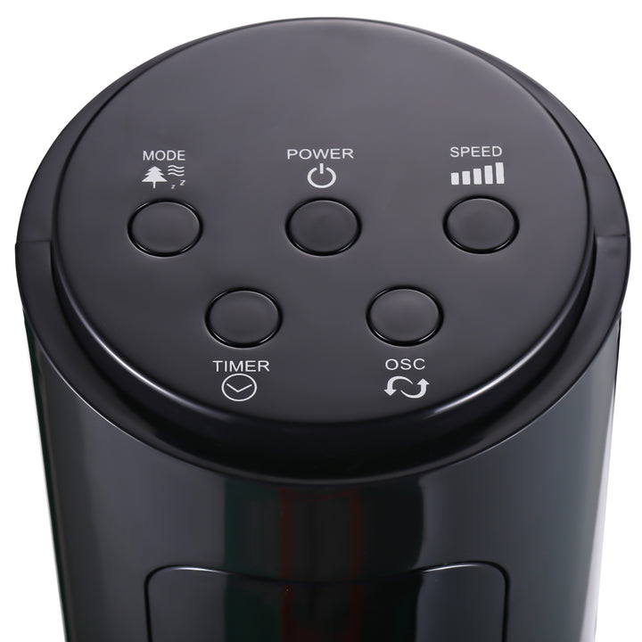 38'' Freestanding Tower Fan, 3 Speed 3 Mode, 12h Timer, 70 Degree Oscillation, LED Panel, 5M Remote Controller, Black