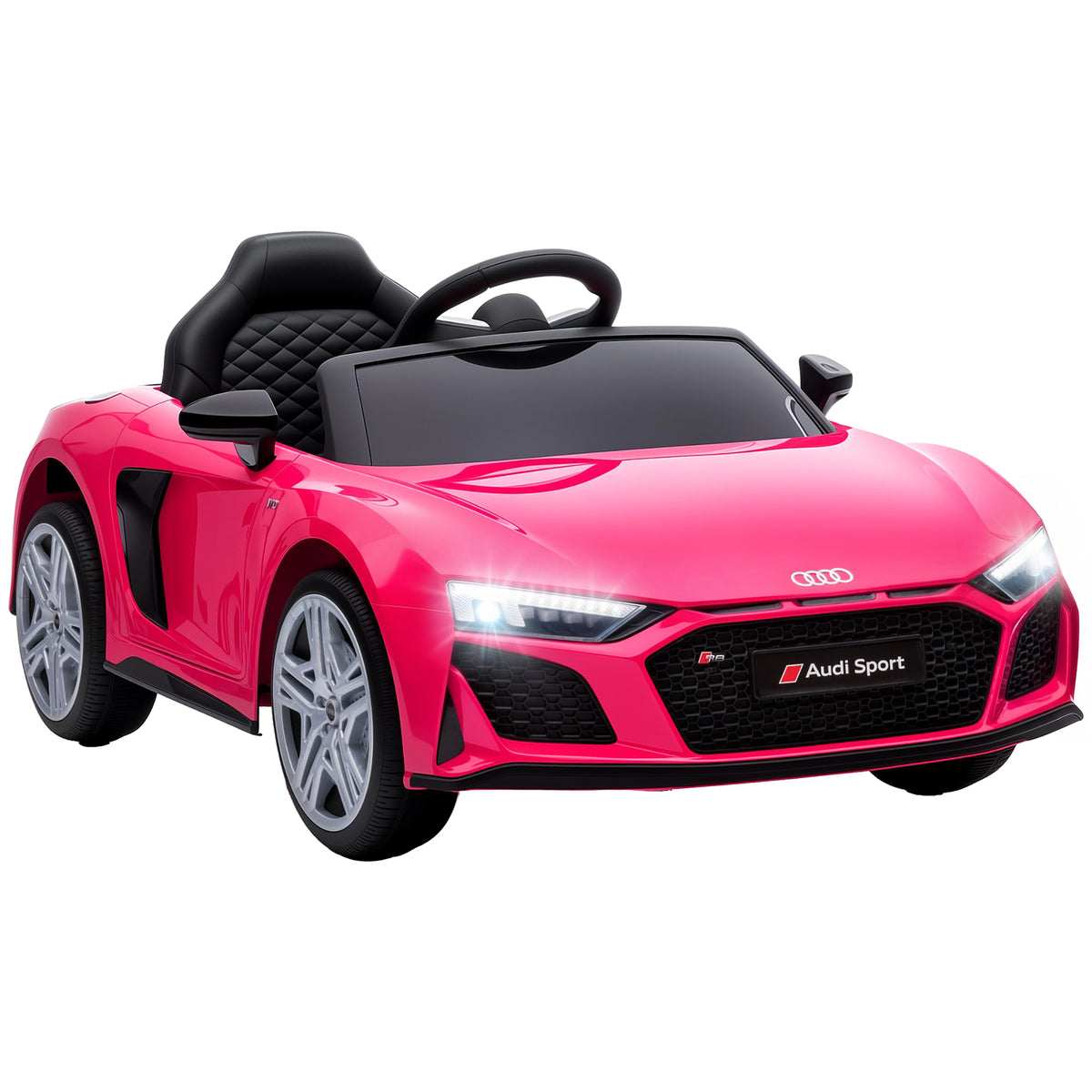 Licensed Audi R8 Spyder 12V Electric Car for Kids with Remote - Pink