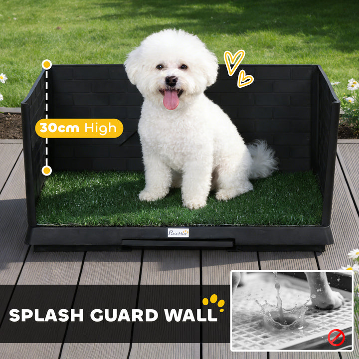 Dog Toilet Tray, Indoor Outdoor Dog Potty with High Walls, Grass Turf,