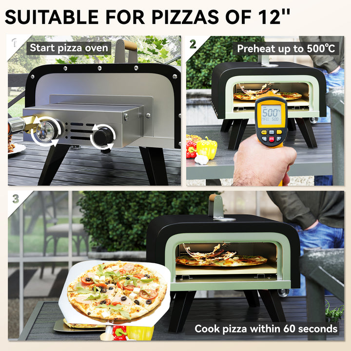 Gas Powered 12" Pizza Oven - Black
