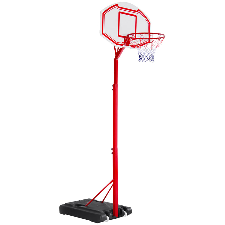 HOMCOM Steel Basketball Stand Height Adjustable Hoop Backboard Red | Aosom UK