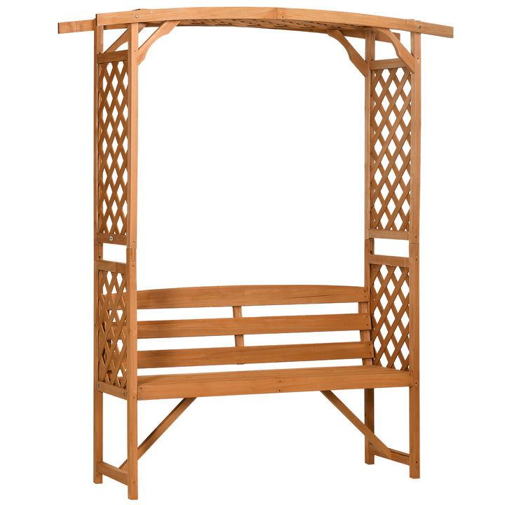 Garden Bench, Wooden Garden Arbour with Seat for Vines/Climbing Plants, Brown
