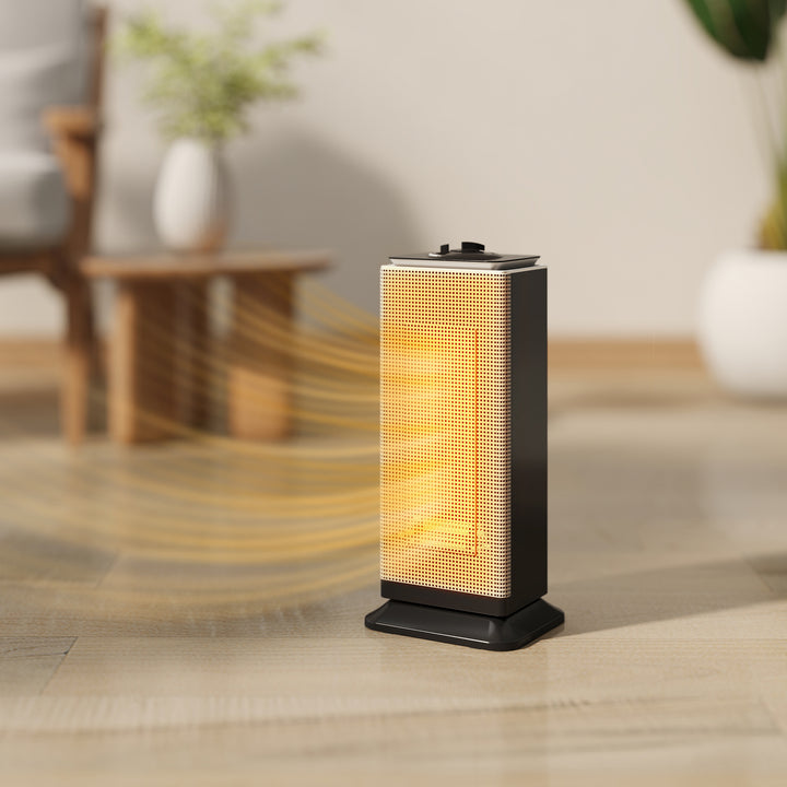 MCL 2000W Ceramic Electric Heater with Fan, Oscillation - Black