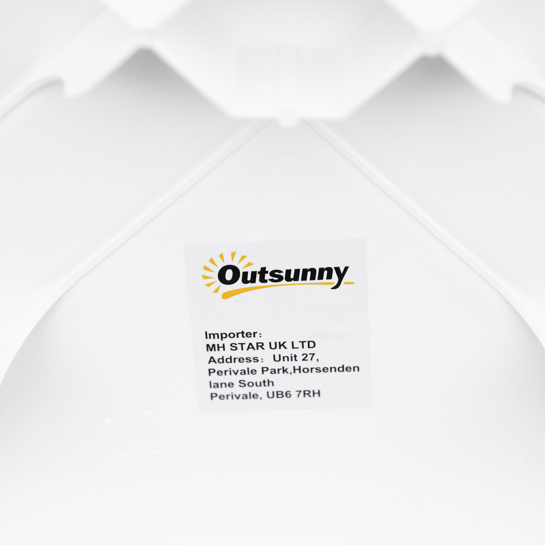 MCL Garden Side Table Plastic Outdoor Square Coffee End Table for Drink Snack, White