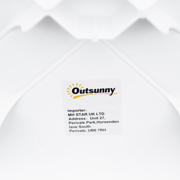 MCL Garden Side Table Plastic Outdoor Square Coffee End Table for Drink Snack, White