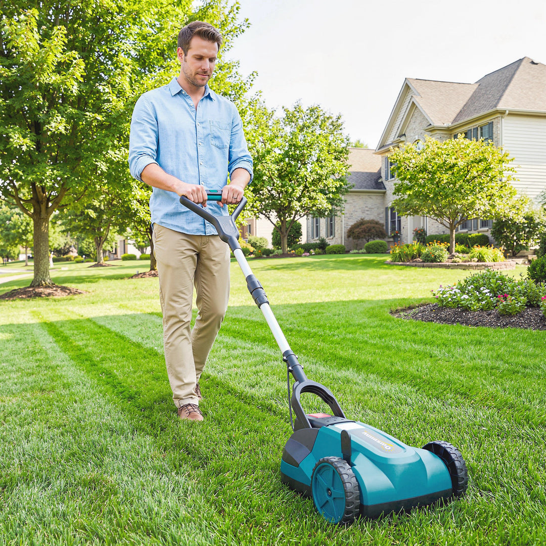 18V Cordless Lawnmower with 2 x 4Ah Batteries &amp; Charger, Battery Lawn 