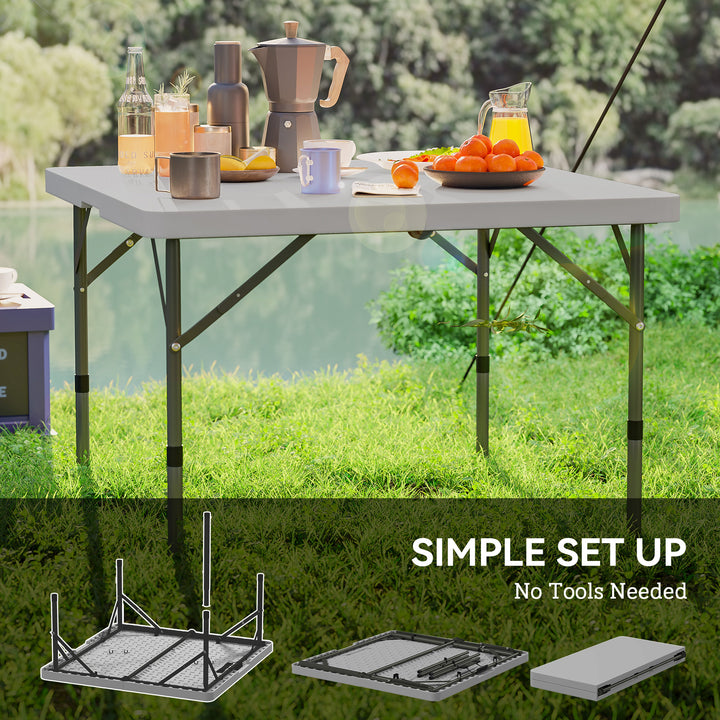 34/74cm Folding Camping Table, with Handle - Grey