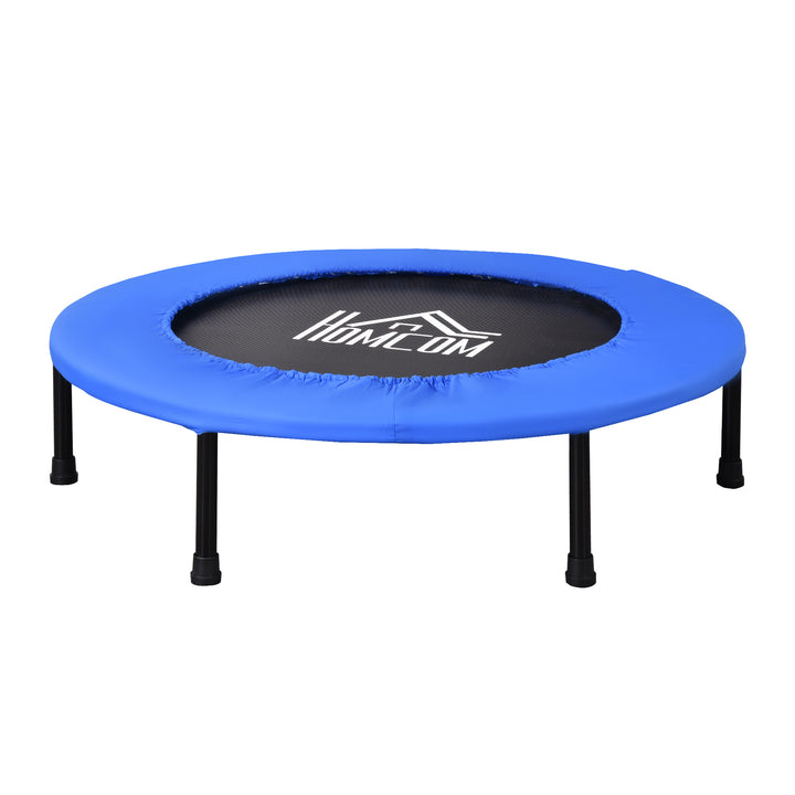 MCL 36" Mini Fitness Trampoline Home Gym Yoga Exercise Rebounder Indoor Outdoor Jumper with Safety Pad, Support Up to 100 KG, Blue and Black