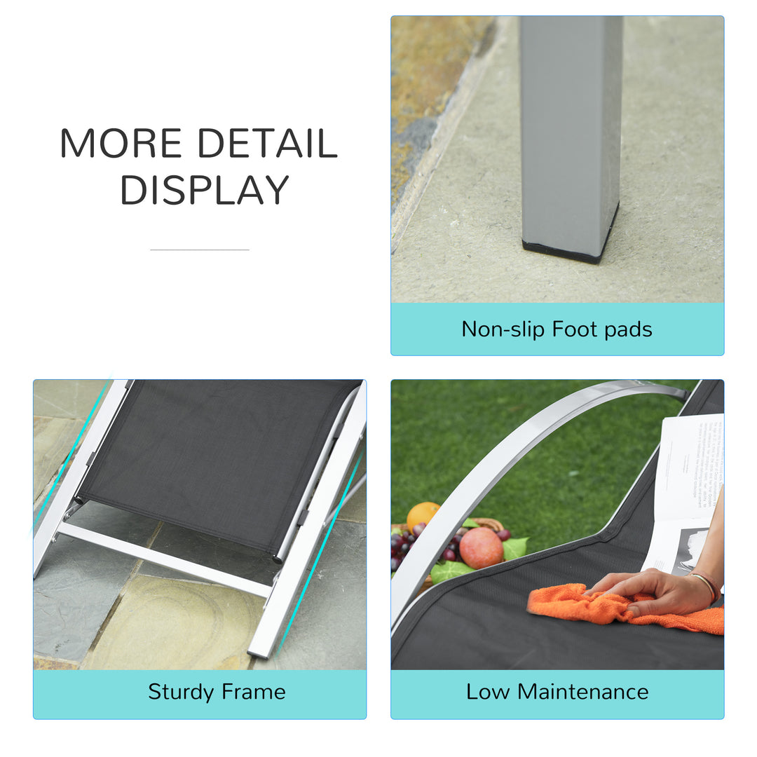 MCL Three-Piece Curved Sun Lounger Set - Black