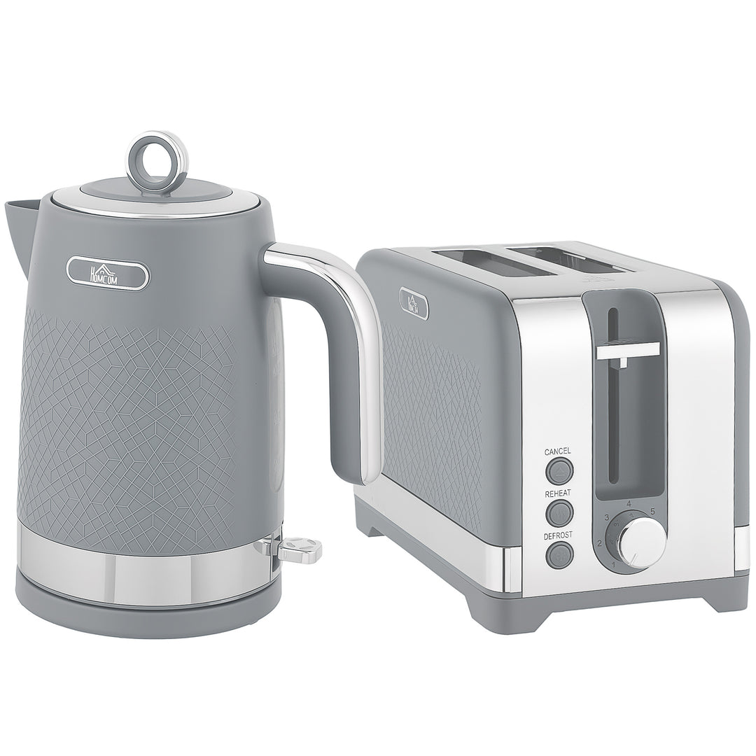 MCL Sleek Textured Kettle and Toaster Set - Grey