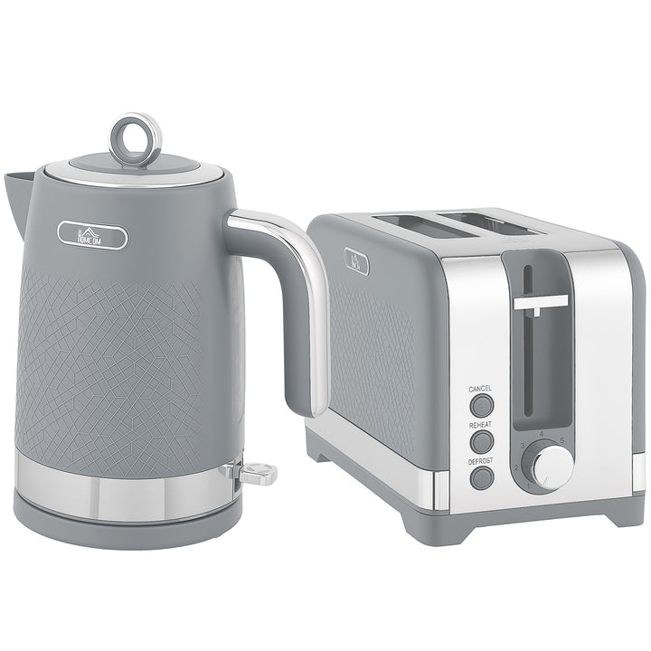 MCL Sleek Textured Kettle and Toaster Set - Grey