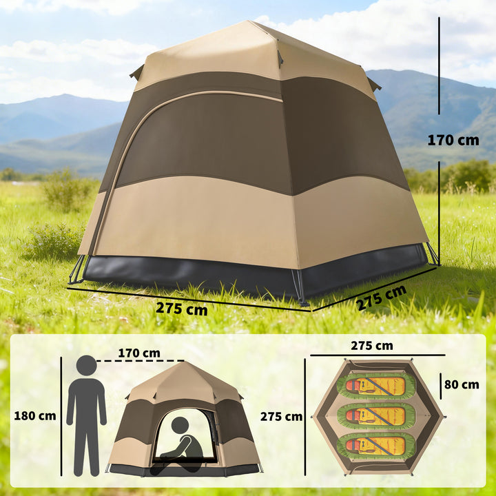 Double Layer Instant Pop Up Tent with Rainfly, Portable Camping Shelte