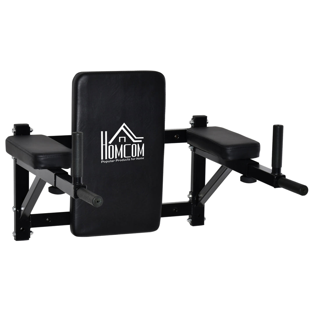 Wall Mounted Dip Station Knee Leg Raise Chin Up Pull Up Rack Home Gym Fitness Exercise Workout Bars New