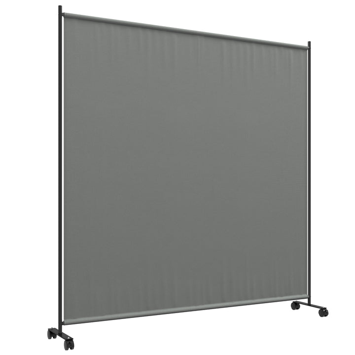 Outsunny Decorative Garden Partition Screen, 6FT Portable Privacy Screen w/ Lockable Wheels, Single Freestanding Metal Room Divider Panel | Aosom UK