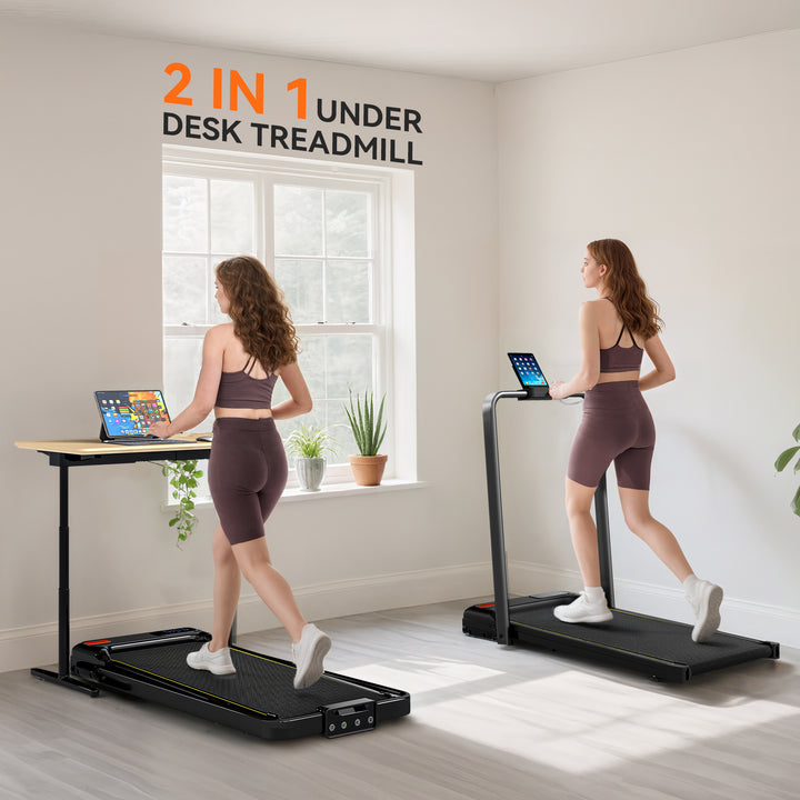 Folding Treadmill Walking Pad, 2HP Portable Under Desk Treadmill with 