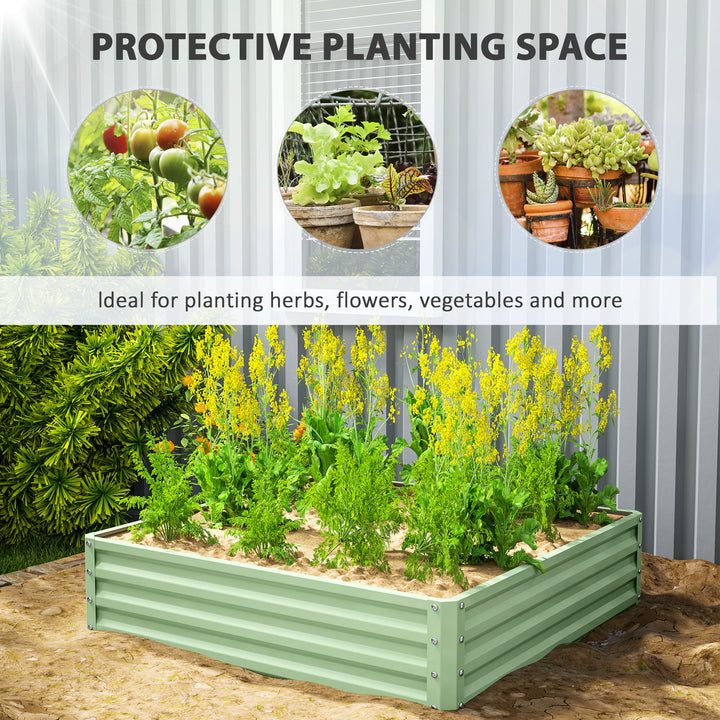 Square Raised Garden Bed Box with Weatherized Steel Frame for Vegetabl