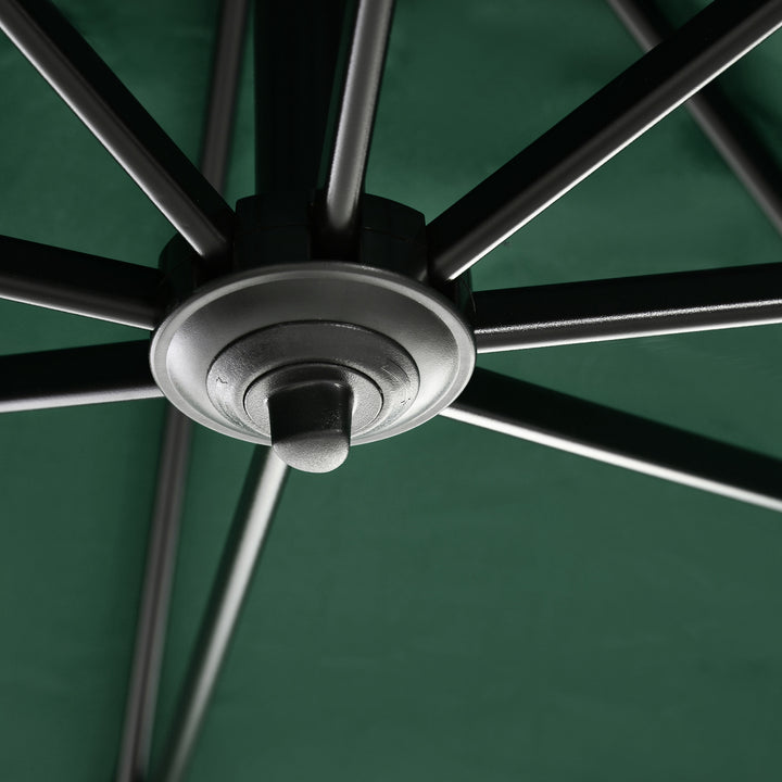 Square Umbrella Parasol W/360° Rotation, 245Lx245Wx248H cm-Green