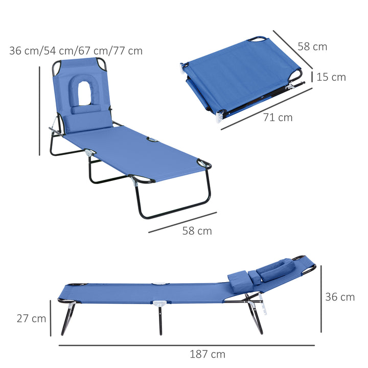 Reading Hole Sun Lounger - Blue