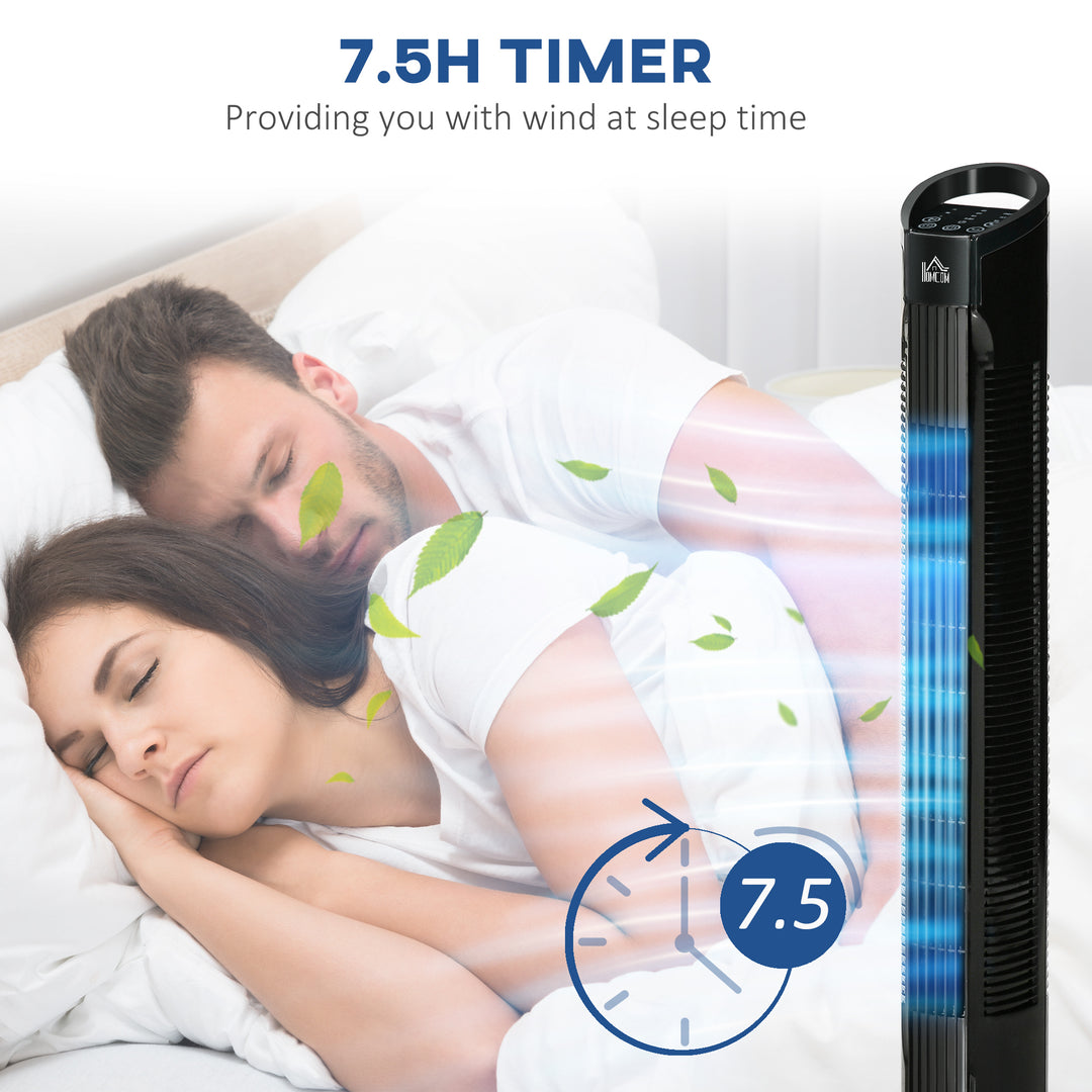 31" Freestanding Tower Fan, 3 Speed 3 Mode, 7.5H Timer, Oscillating, LED Panel, Remote Control, 31 Inch Standing Fan, Black