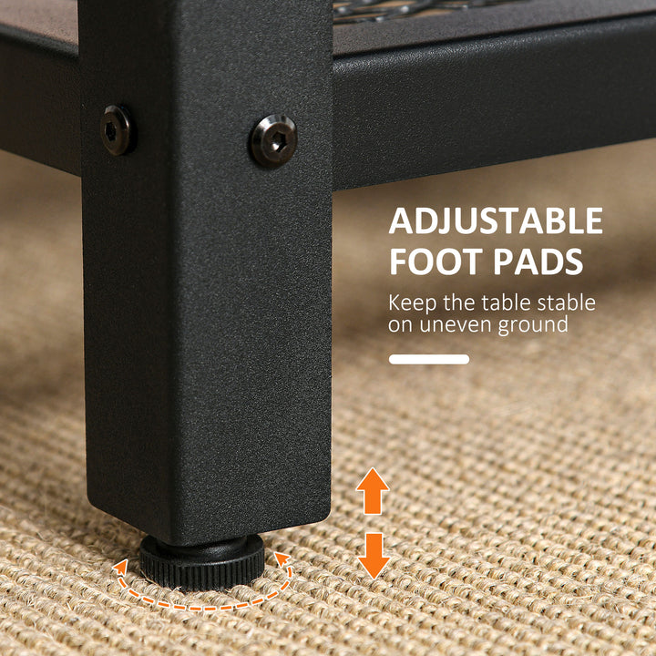 MCL Coffee Table Industrial Side Table Living Room Table with Storage Shelf and Metal Frame for Home Office, 106L x 60W x 45Hcm