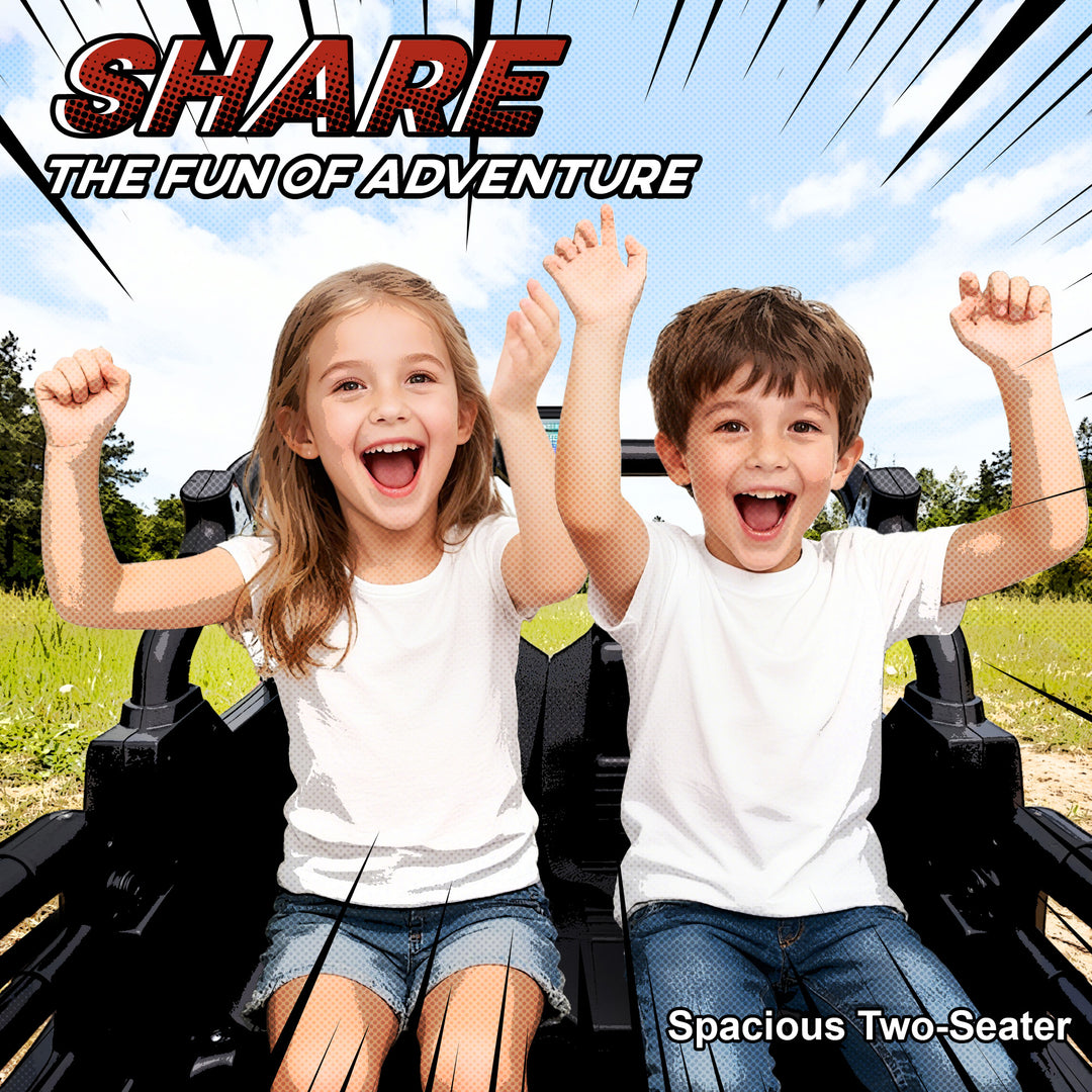 24V Electric Ride on Car, 2-Seater Electric Car for Kids with Remote, 