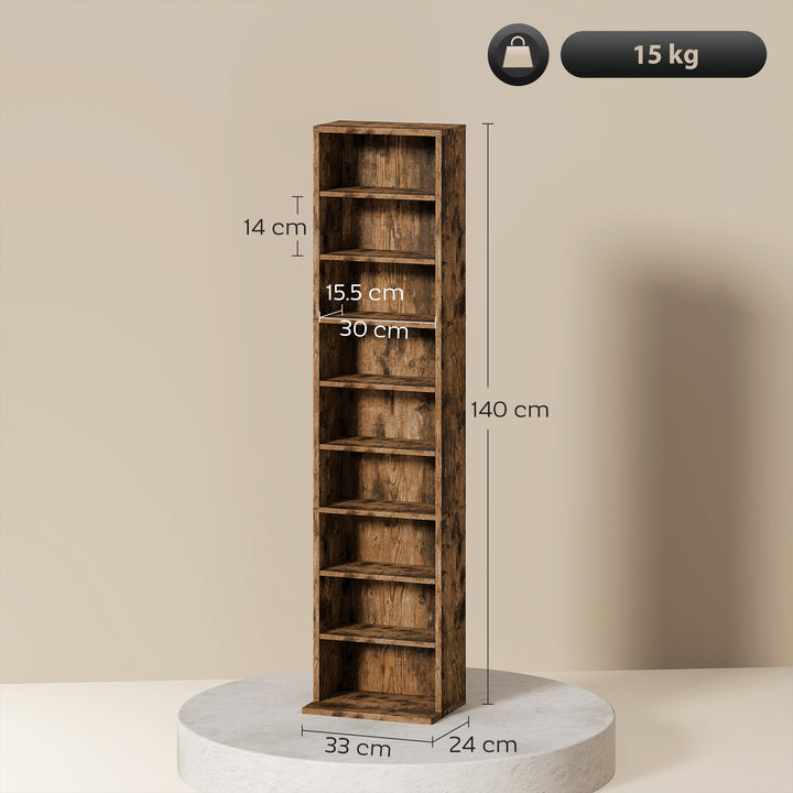 260 Narrow CD Storage Unit - Rustic Brown