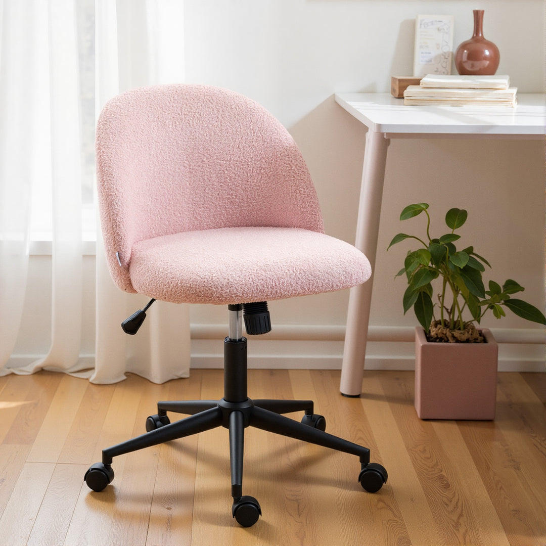 Teddy Fleece Office Chair with Wheels