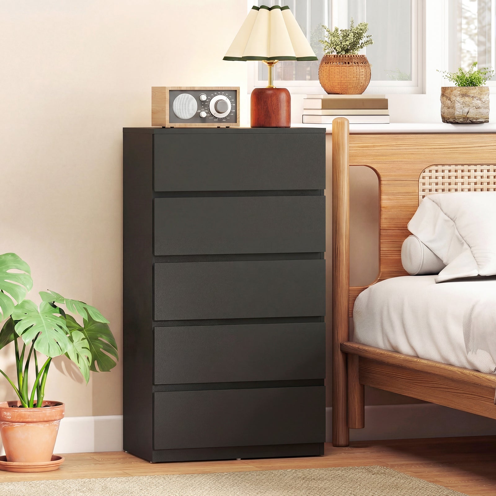 Chest of Drawers, 5-Drawer Storage Cabinets, Modern Dresser, Storage D