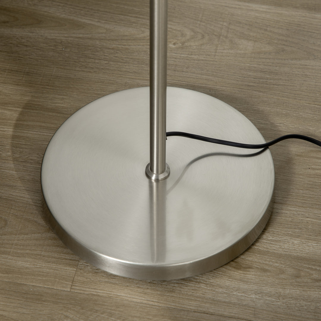 3-Light Tree Floor Lamps for Living Room, Modern Standing Lamp for Bedroom with Globe Lampshade, Steel Base, Bulb not Included, Silver