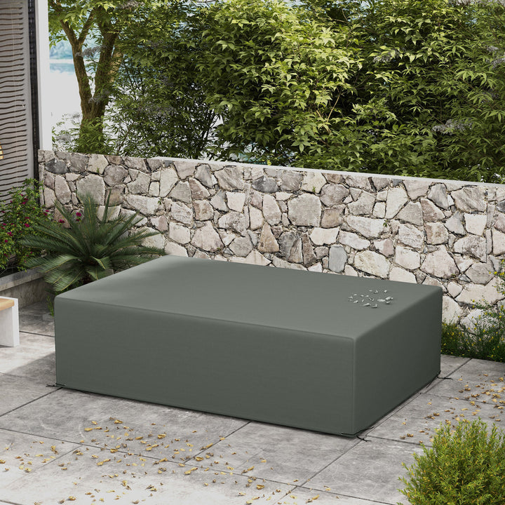 Outdoor Garden Furniture Cover Waterproof, Anti-UV 600D Heavy Duty Oxford Fabric Patio Furniture Cover for Rectangular Sofa Table Set, Dark Grey, 245 x 165 x 66 cm