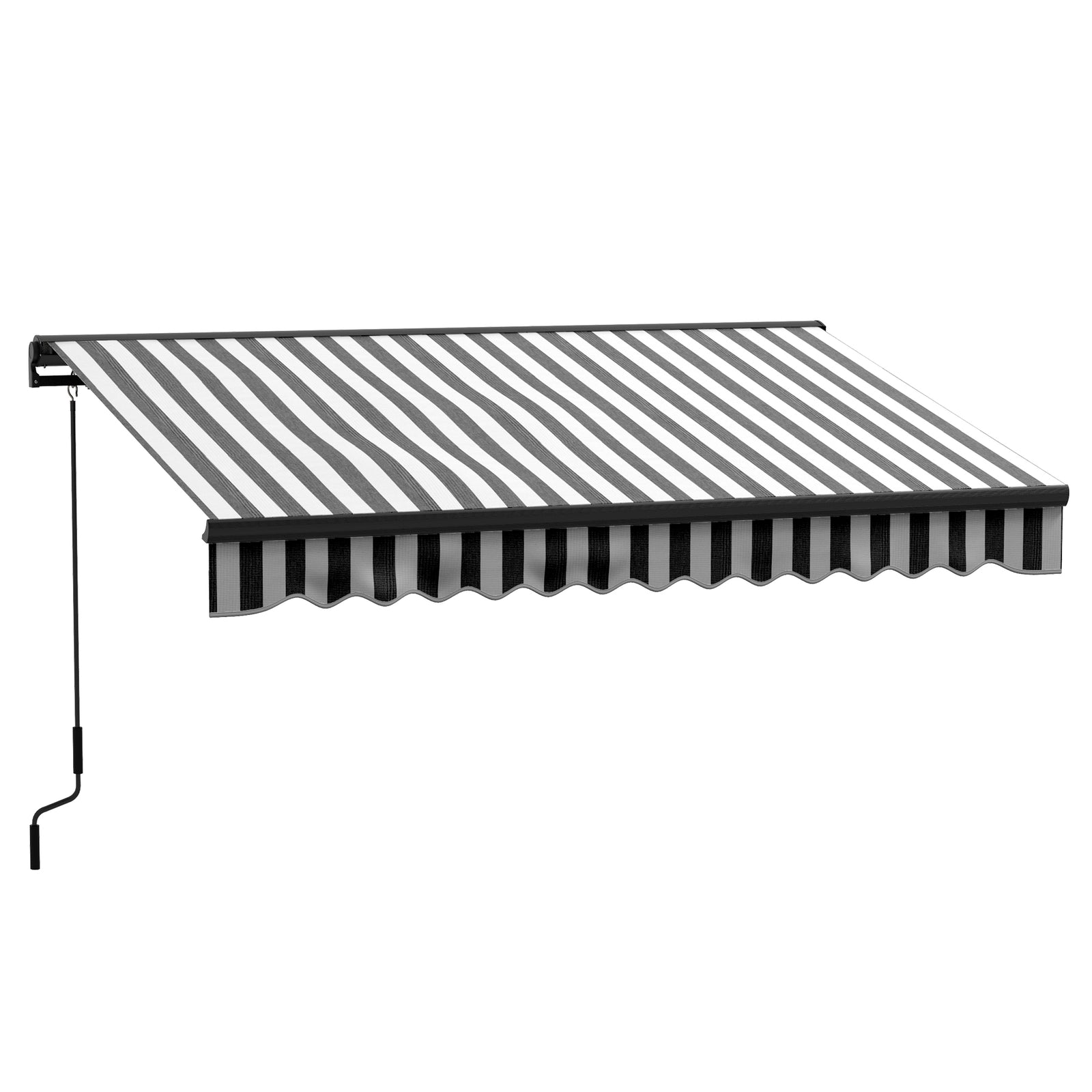 3 x 2m Aluminium Frame Electric Awning, with Remote - Grey/White