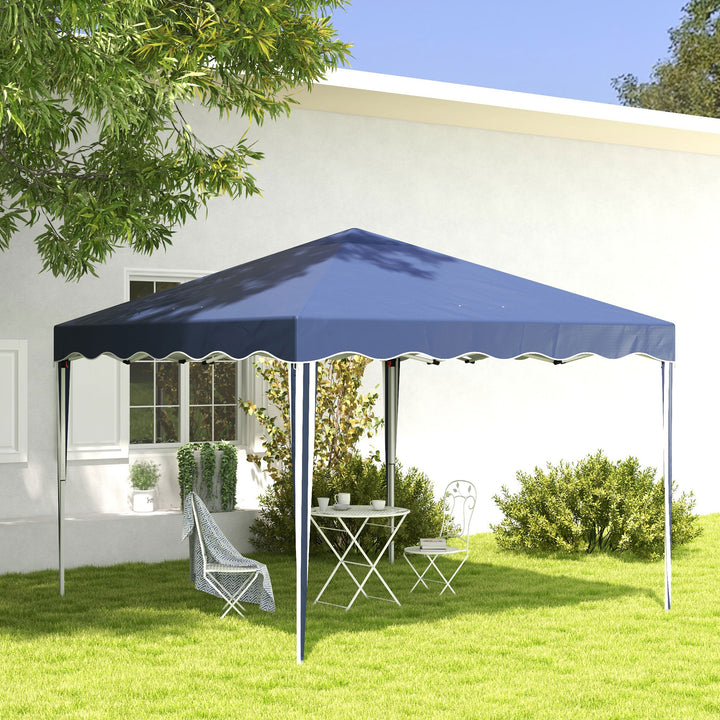 Outsunny 3x3m Pop Up Gazebo, Quick Setup Outdoor Party Tent, Waterproof with Carry Bag, Blue