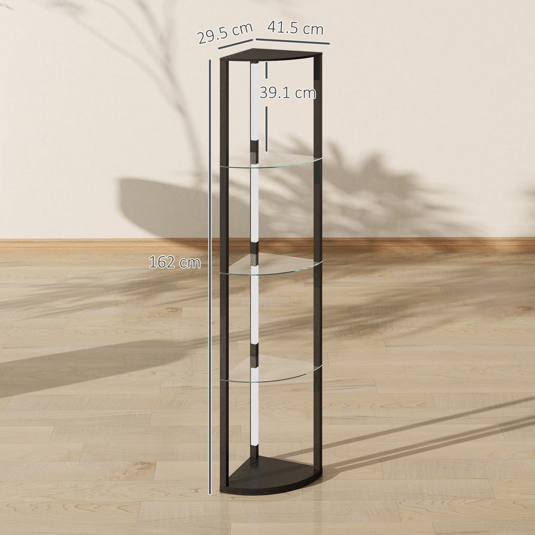 LED Floor Lamp with Shelves, Dimmable Standing Lamp with Foot Switch f