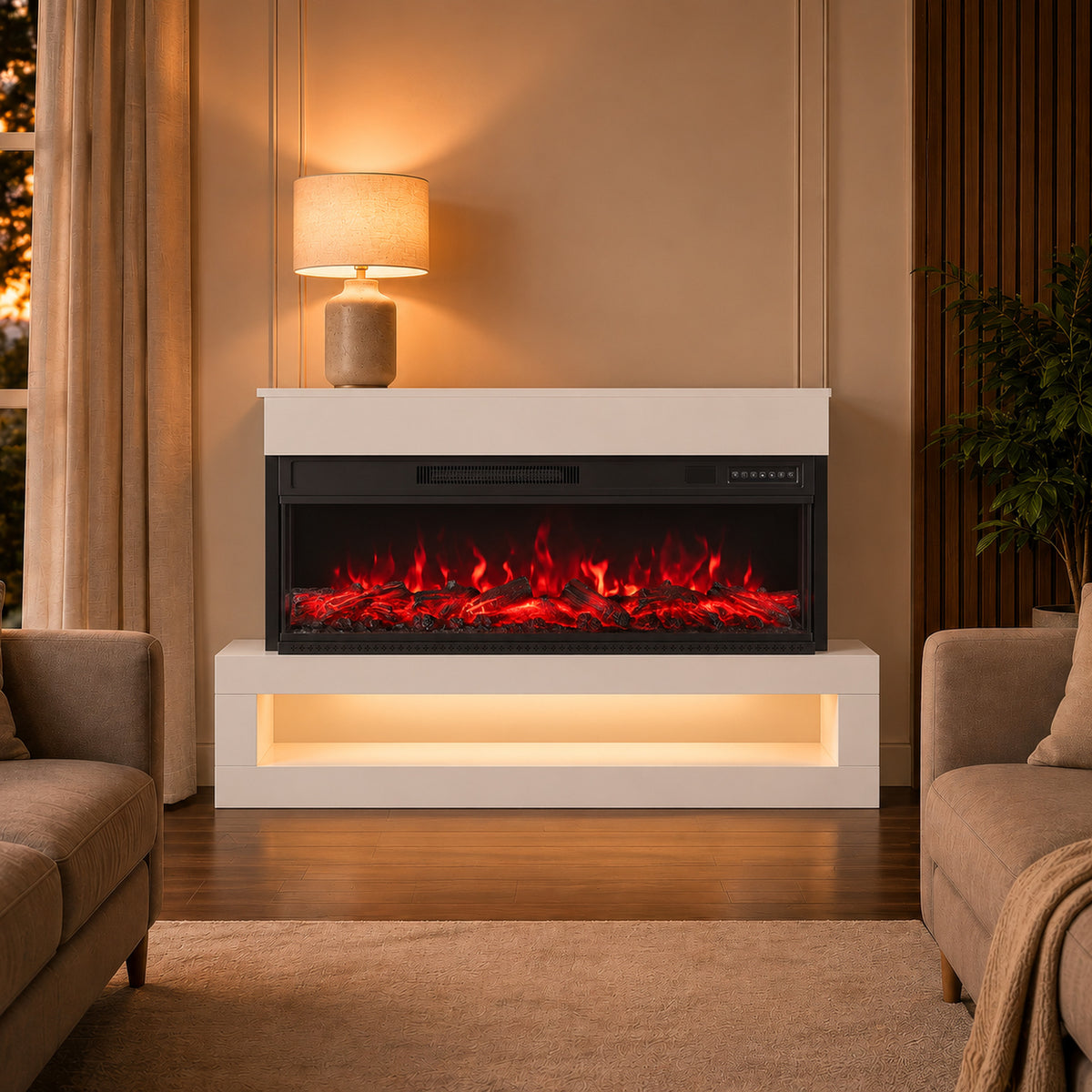 3-Sided Electric Fireplace, Freestanding/Wall Mounted Electric Fire - view 2