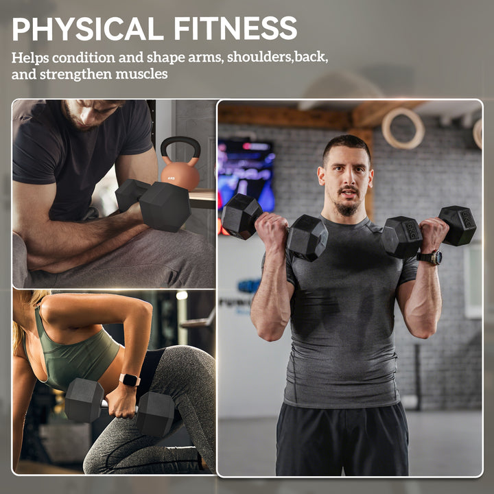 MCL 2x6kg Hex Dumbbells Set Rubber Dumbbells Weight Lifting Equipment Fitness Home Gym