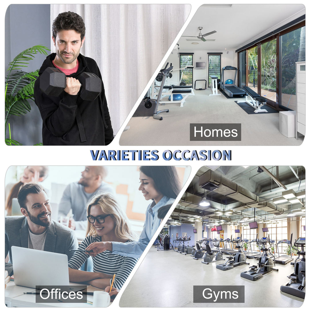 MCL 17.5KG Single Rubber Hex Dumbbell Portable Hand Weights Dumbbell Home Gym