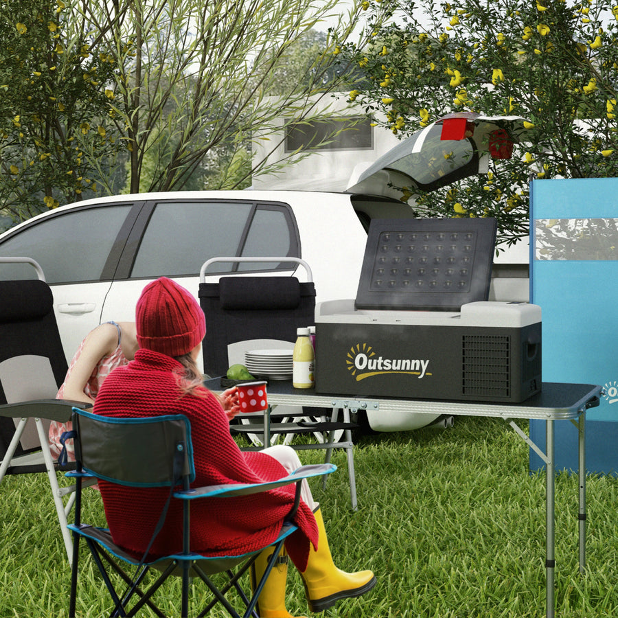 16L Portable Car Fridge, -20℃ to 10℃ Adjustable Temperature - Black/Grey