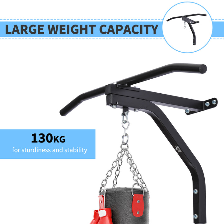 MCL Punching Bag Hanger Wall Mount Bracket Kick Boxing MMA Training Frame Home Fitness Workout Pull Up Bar, Black
