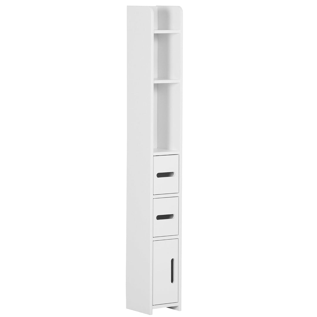 MCL Modern Bathroom Storage Cabinet, Freestanding Tall Bathroom Cabinet with Open Shelves and 3 Cupboards with Door, for Bedroom Hallway