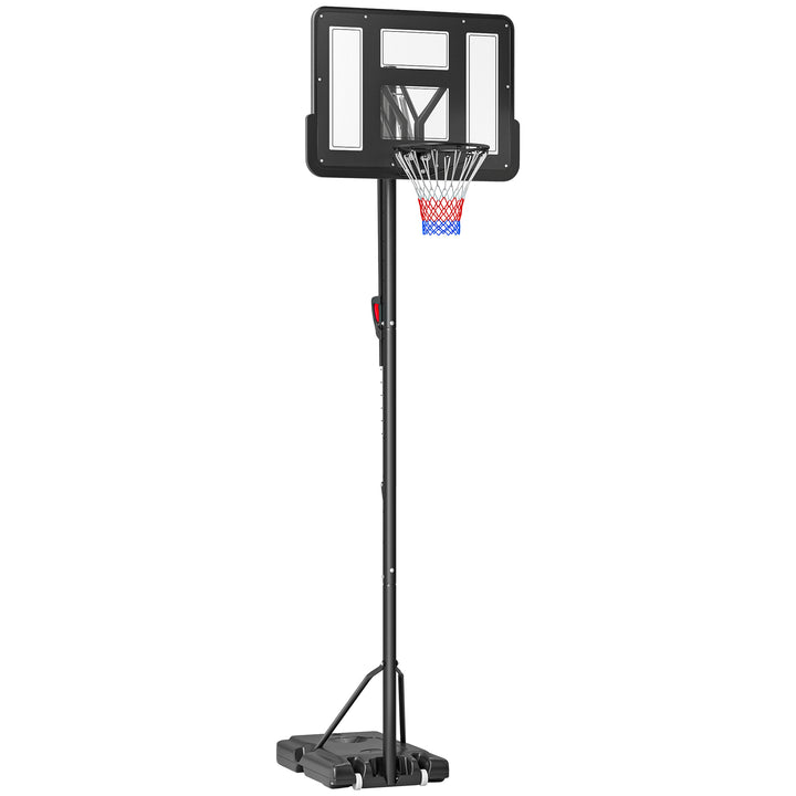 SPORTNOW Height Adjustable Basketball System, Freestanding Basketball Hoop and Stand w/ Wheels, 2.35-3.05M