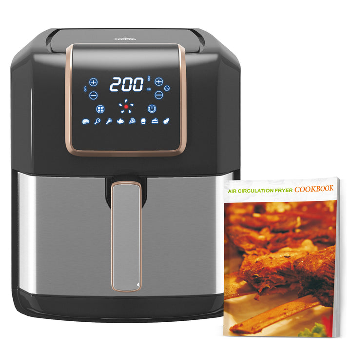 HOMCOM 6.5L Air Fryer, 1700W Air Fryer Oven with Digital Display, Adjustable Temperature, Timer & Nonstick Basket for Oil | Aosom UK