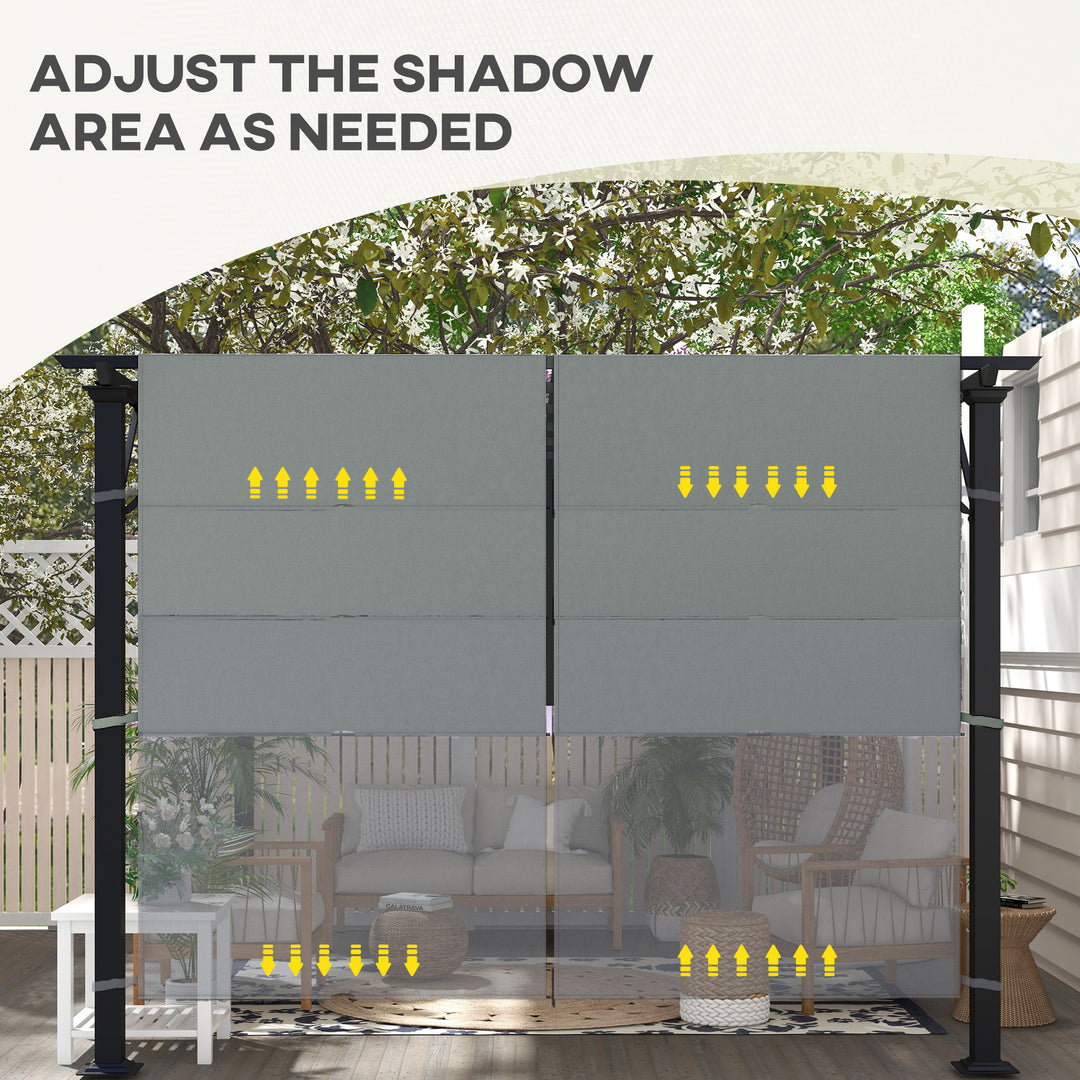 2 Pcs UV Protection Pergola Replacement Canopy, Pergola Shade Cover, Easy to Install, for 3 x 3(m) Pergola, Dark Grey
