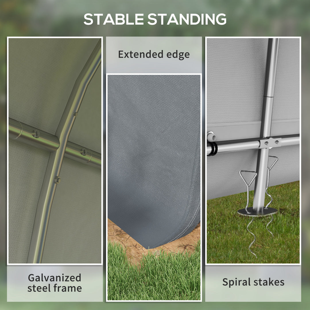 3 x 3(m) Garden Storage Tent, Heavy Duty Outdoor Shed, Waterproof Portable Shed Storage Shelter with Galvanised Steel Frame for Bike, Motorcycle, Garden Tools