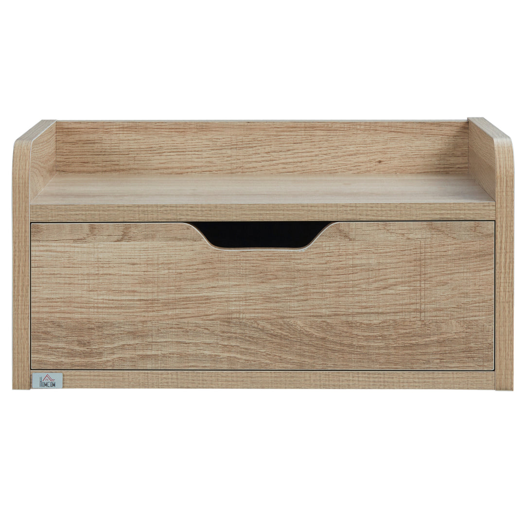 Floating Nightstand Set of 2 Wall Mounted Bedside Table with Storage Drawer for Bedroom, Natural